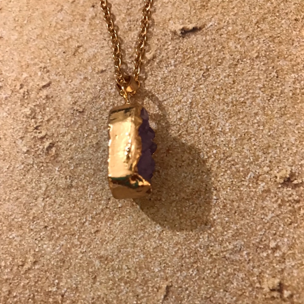 Amethyst geode necklace - Picture 2 of 3